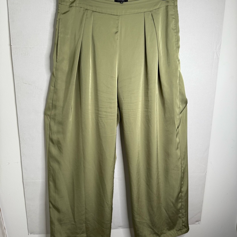 Olive Green Pleated Trousers